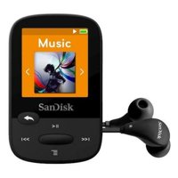 SanDisk 16GB Clip Sport Plus MP3 Player, Black - Bluetooth, LCD Screen, FM Radio (Renewed)