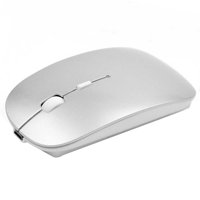 Wireless Mouse with Bluetooth Silent, Slim Computer Mouse with Rechargeable for Windows Notebook,Mac Laptop SILVER