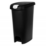 12-gallon Hefty Slim Lockable StepOn Trash Can, Black