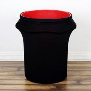 Efavormart New 24-40 Gallons Commercial grade Black Stretch Spandex Round Waste Trash Bin Container Cover