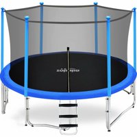 Zupapa 15 14 12 10FT Kids Trampolines 425LBS Weight Capacity with Enclosure net Include All Accessories Outdoor Backyard Trampoline