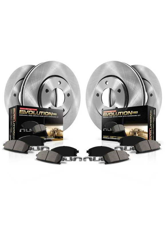 Power Stop Front and Rear Stock Replacement Brake Pad and Rotor Kit KOE7566