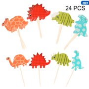 KABOER 24pcs/lot Dinosaur Toppers Picks Cupcake Topper Baby Shower Supplies Child Kids Birthday Party Cake Baking Party Decoration