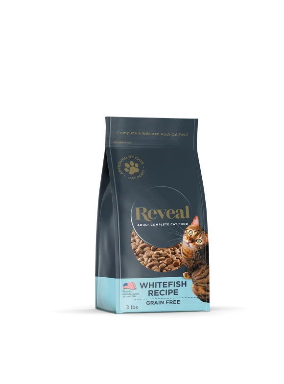 Reveal Natural Dry Cat Food, Complete & Balanced Grain Free, Whitefish Flavor, 3lb Bag