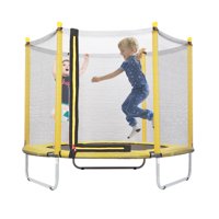 Zimtown My First Small 60 inches Kids Mini Round Trampoline Combo, with Surround Enclosure, Net and Bounce Spring Pad, for Youth Junior Juvenile Indoor Safety Jumping