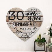 Personalized Years of Love Anniversary Wood Heart