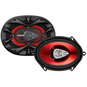 BOSS Chaos CH5730 5x7" 300W 3-Way Car Coaxial Audio Stereo Speakers Red