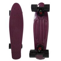 veZve Mini Cruiser Skateboard Complete for Kids Boys Girls, 22 inch, Maroon