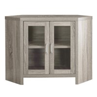 Monarch Tv Stand Dark Taupe Corner With Glass Doors For TVs Up To 42"L