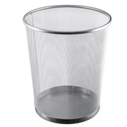 Ybm Home Silver Steel Mesh Round Open Top Waste Basket Wire Bin Trash Can for Office Kitchen Bathroom Home 4.75 Gallon