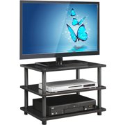 Furinno Turn-N-Tube Easy Assembly 3-Tier Corner TV Stand, Black