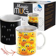 Magic Color Changing Funny Mug Cool Coffee & Tea Unique Heat Changing Sensitive Cup 12 oz Smiley Faces Design Drinkware Ceramic Mugs Cute Birthday Gift Idea for Mom Dad Friend Women & Men