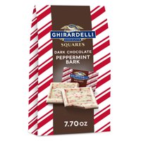 Ghirardelli Dark Chocolate Peppermint Bark Chocolate Squares, Layered Dark Chocolate and White Chocolate Candy, 7.7 OZ Bag