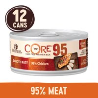 (12 Pack) Wellness CORE 95% Natural Grain Free Pate Wet Canned Cat Food, 5.5 oz. Cans
