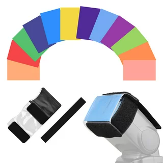GoolRC 12pcs Universal Flash Gels Filters Color Correction Filter Kit for Speedlight Easy Installation