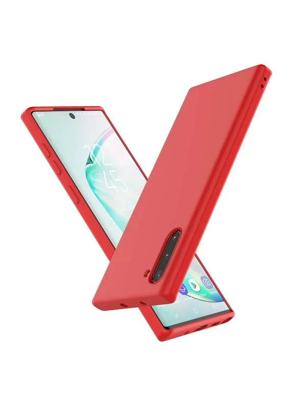 Cell Phone Cases For 6.3" Galaxy Note 10, Galaxy Note 10 2019 Cute Case, Njjex Shockproof Case Ultra Thin Galaxy Note 10 Case Slim Matte Surface Cover For 2019 Samsung Note 10 -Red