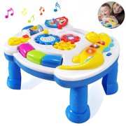 HOMOFY Homof Baby Toys Musical Learning Table 6 Months Up-Early Education Music Activity Center Game Table Toddlers, Infant, Kids Toys for 1 2 3 Years Old Boys & Girls- Lighting &