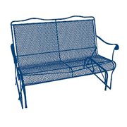 Arlington House Wrought Iron Outdoor Loveseat Glider, Charcoal