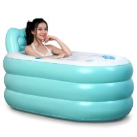 Fashion Adult Inflatable Bath Tub with Electric Air Pump (blue bathtub, large)
