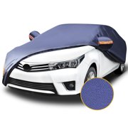 YITAMOTOR Universal Fit Car Cover Waterproof PEVA Outdoor Sedan Protection Blue, Multiple Sizes