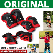 6 Pack Knee & Elbow Pads for Kids Youth Children Guards Protective Gear Pad Set for Roller Skates Cycling BMX Bike Skateboard Inline Skating's Scooter Riding Sports