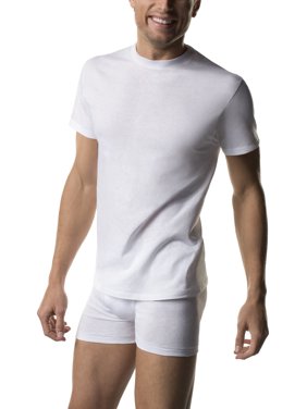 Yana Men's Comfortsoft White Tagless T-Shirts, 6 Pack
