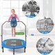 image 4 of Indoor Trampoline for 2 Kids, Parent-Child Twins Trampoline for Toddlers with Adjustable Handle and Safety Pad,Home Gym Exercise Trampoline for Boys Girls, Cardio Trainer, Blue