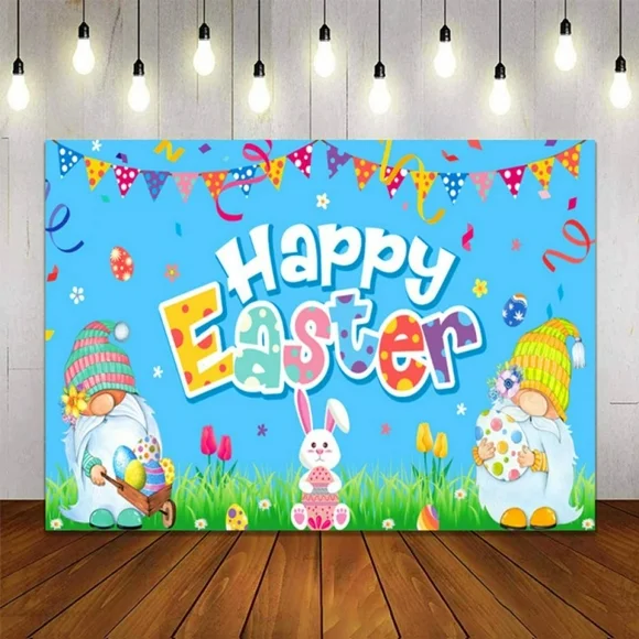 Happy Easter Banner Decorations, Easter Bunny Banner for Easter Decorations Colorful Spring Easter Banner Easter Party Decorations Easter Egg Hunt Decorations