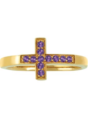 Personalized Family Jewelry Sideways Cross Ring available in Sterling Silver, Gold over Silver, Yellow and White Gold