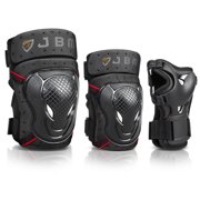 JBM BMX Bike Kids Knee Pads and Elbow Pads with Wrist Guards Protective Gear Set (S/Black)