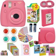 Fujifilm Instax Mini 9 Instant Camera Flamingo Pink + Fuji Instax Film Twin Pack (20PK) + Camera Case + Frames + Photo Album + 4 Color Filters And More Top Accessories Bundle