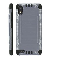 Compatible with TCL A2 | TCL Signa Hybrid Combat Slim Phone Case Cover (Gray/Black)