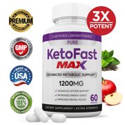 Pure Keto Fast Max 1200MG Keto Diet Pills Real BHB Salts Advanced Ketogenic Supplement Exogenous Ketones Ketosis Weight Loss Fat Burner Carb Blocker Appetite Suppressant Men Women 1 Bottle