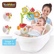 Yookidoo Baby Bath Mobile - Spinning Flowers and Swiveling Fountain for Newborn and Toddler Bath Time Sensory Development (Tub Not Included) - Attaches to Any Size Tub Wall - 0-2 yrs.