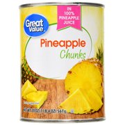 (3 Pack) Great Value Pineapple Chunks in 100% Juice, 20 oz