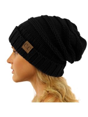 CC Winter Trendy Warm Oversized Chunky Baggy Stretchy Slouchy Skully Beanie Hat