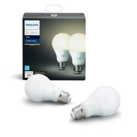 Philips Hue White A19 Smart Light Bulb, 60W LED, 2-Pack