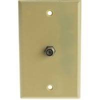 C&E TV Wall Plate with 1 F-pin Coupler, Ivory