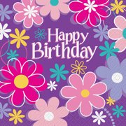 Birthday Blossom Party Lunch Napkins, 16ct