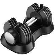 SKONYON Adjustable Dumbbell 25 lb. with Fast Automatic Adjustable and Weight Plate for Body Workout Home Gym (SINGLE)