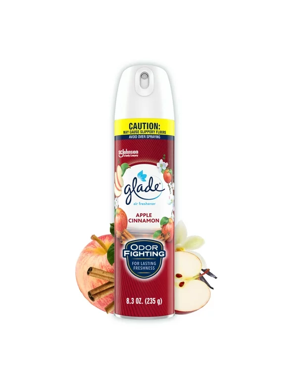 Glade Aerosol Spray, Air Freshener for Home, Mothers Day Gifts, Apple Cinnamon Scent, Fragrance Infused with Essential Oils, Invigorating and Refreshing, with 100% Natural Propellent, 8.3 oz