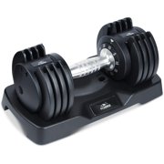 FLYBIRD Adjustable Dumbbells,25 lb Single Dumbbell for Men and Women with Anti-Slip Metal Handle,Fast Adjust Weight by Turning Handle,Black Dumbbell with Tray Suitable for Full Body Workout Fitness