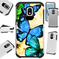 Fusion Guard Phone Case Cover For Samsung Galaxy J3 (2018) | J3 Orbit | J3 Achieve | Express Prime 3 (Blue Butterfly)