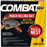 Combat Max Large Roach Killing Bait Stations, Child-resistant, (8 ct)