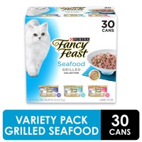 (30 Pack) Fancy Feast Gravy Wet Cat Food Variety Pack, Seafood Grilled Collection, 3 oz. Cans