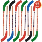 Gold Toy Hockey Pencils for Kids and Adults - Set of 12 - Includes 9 Inch Pencils with Eraser Topper - Unique School Stationary Supplies - Birthday Party Favor for Boys and Girls, Classroom Prize