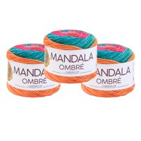 Lion Brand Yarn Mandala Ombre Happy Ombre Cake Medium Acrylic Multi-color Yarn 3 Pack