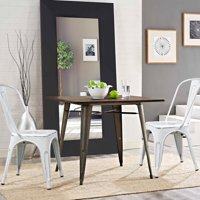 Walnew Set of 4 Distressed Style Stackable Kitchen Dining Bistro Cafe Metal Chairs,Distressed White