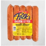Polk's Meat Products Bun Size Cajun Style Smoked Sausage, 16 Oz.