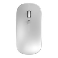 Bluetooth 5.0 + 2.4G Wireless Dual Mode Mouse 1600 DPI Portable Optical Mice for Laptop PC MacBook SILVER